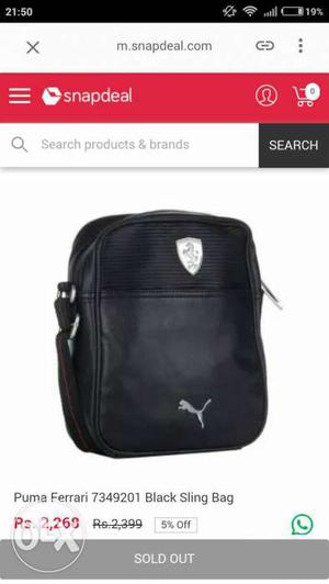 Black Puma Ferrari Sling Bag