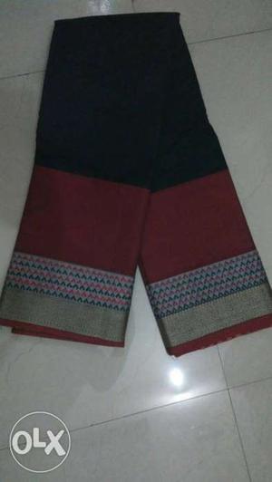 Black Red And Gray sari