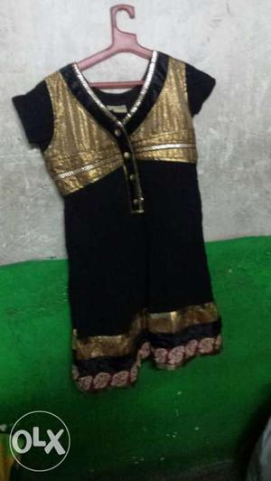 Black and golden gown with churidar n dupatta amount