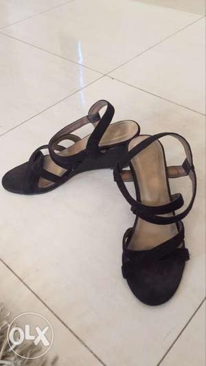 Black comfortable wedges, Size 37, used but