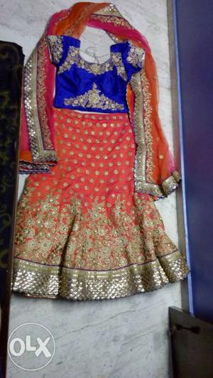 Blue And Orange Traditional Dress