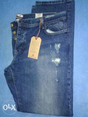 Blue Distressed Jeans Brian imported Lee copper 42 size