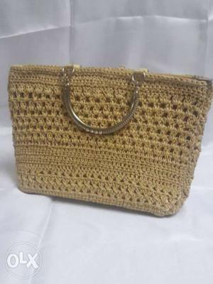Brown Crochet Handbag