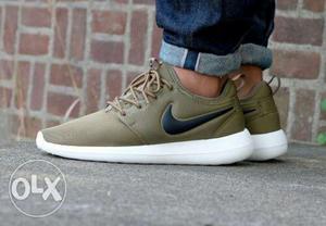 Brown-and-white Nike Low Top Shoes