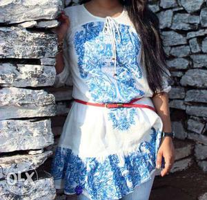 Cool cotton top, free size, white colour with