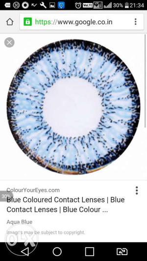 Eye lens blue colour