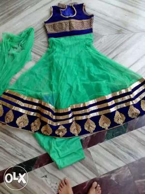 Fulll gown green colour New fresh piece not to be