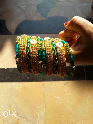 Gold And Green Bangles