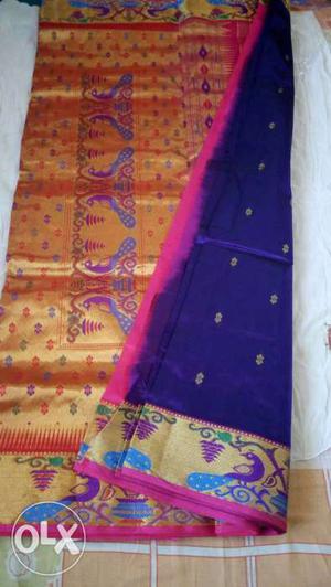 Gold And Purple sari