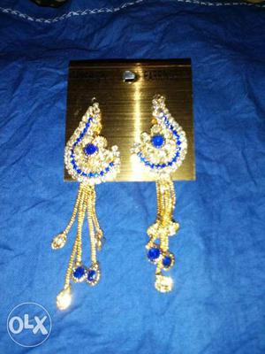 Gold Diamond Embellished Earrings