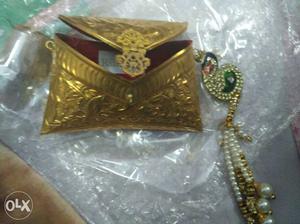 Golden metal wallet