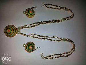Jhumka Earring And Round Pendant Necklace