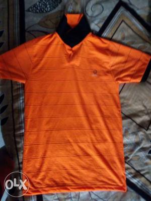 Orange And Black Polo Shirt