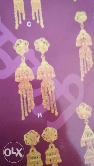 Pair Of Yellow Jhumka Earrings