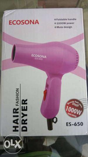Pink Ecosona Es-650 Fashion Hair Dryer Box