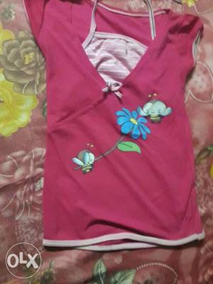 Small size pink colour stylish top