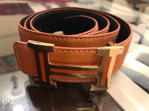 Women Hermes belt in brick orange