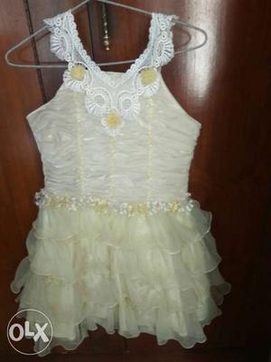 Yellow and white sundress Chest - 29 inches,length - 32