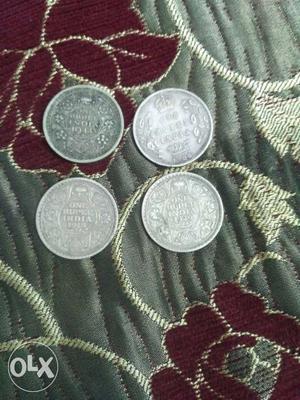 Four Round Silver Indian Coins