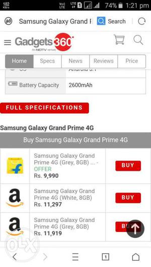 I want to sell my new Samsung Galaxy grand prime