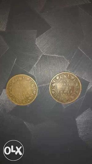 Rear coin George v king one quarter Anna ,