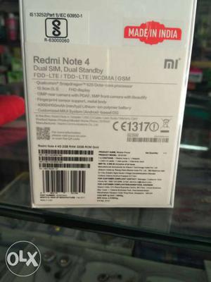 Sealed box Redmi Note 4 2Gb Ram 32GB memory gold color
