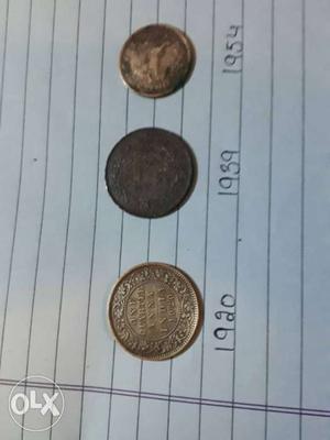 3 Round Copper Coins