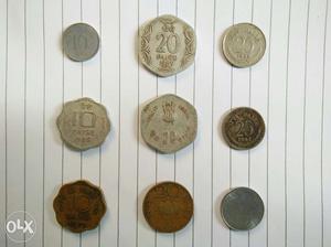 A set of old Indian coins, consists 3 different