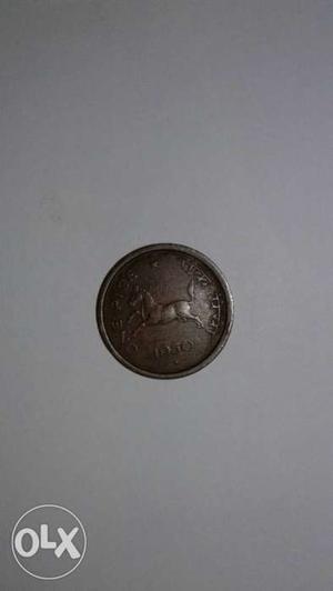Antique copper coin. Original