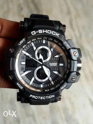 Black Round Frame Casio G-shock Chronograph Watch