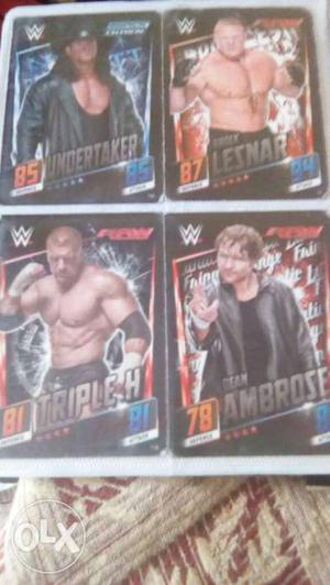 Four Wwe Trading Cards