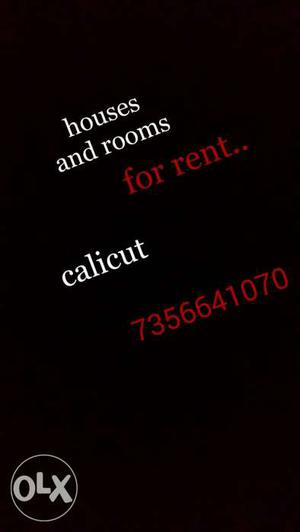 Houses an rooms for rent calicut Contact with