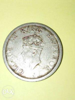 Old Indian 1 rupee coin  GEORGE VI KING