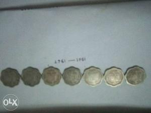 Old Indian 10 paise coin ed. /- each