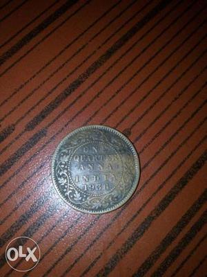 One Quarter Indian Paise Coin