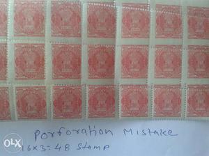 Red And White Postage Stamp Collection