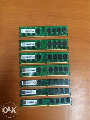 Seven Green Computer Rams
