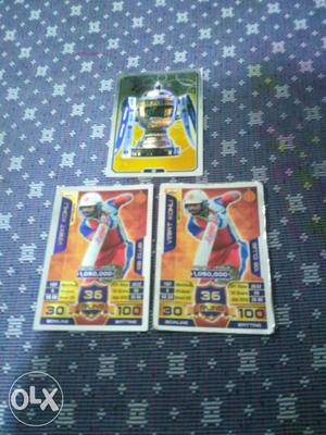 Three Cricket Trading Cards