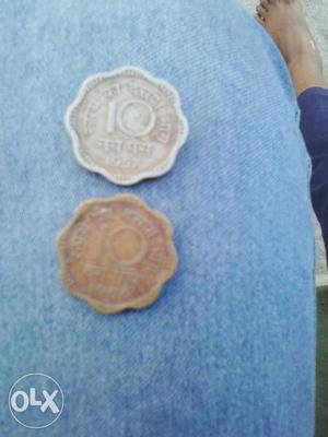 Two 10 Scalloped Indian Coins
