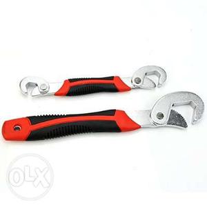 Two Black-and-red Adjustable Wrench