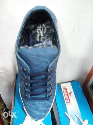 Unpaired Blue Gs Trad Low Top Sneaker With Box