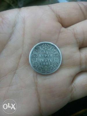 Victoria Empress silver coin, year 