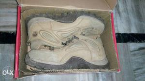 Beige And Black Hiking Shoes In Box