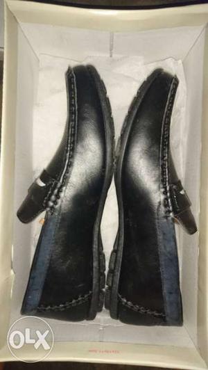 Black Leather Loafer Shoes In Box