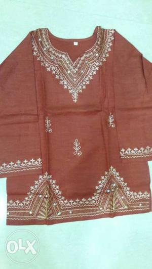 Brand new cotton embroidered 3/4th sleeve kurti
