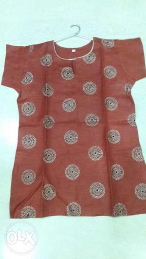 Brand new cotton embroidered half sleeve kurti