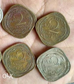 Bronze 2 Indian Annas  Coin
