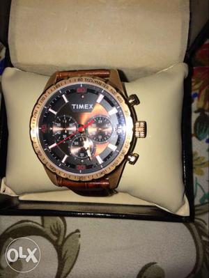 Brown Dial Rose Gold Leather Watch