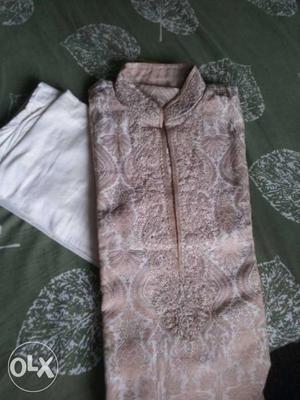 Cream colour sherwani, worn only once, size 42