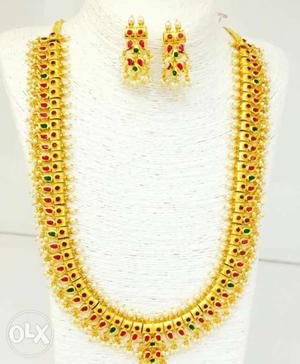 Gold Necklace With Earrings Set